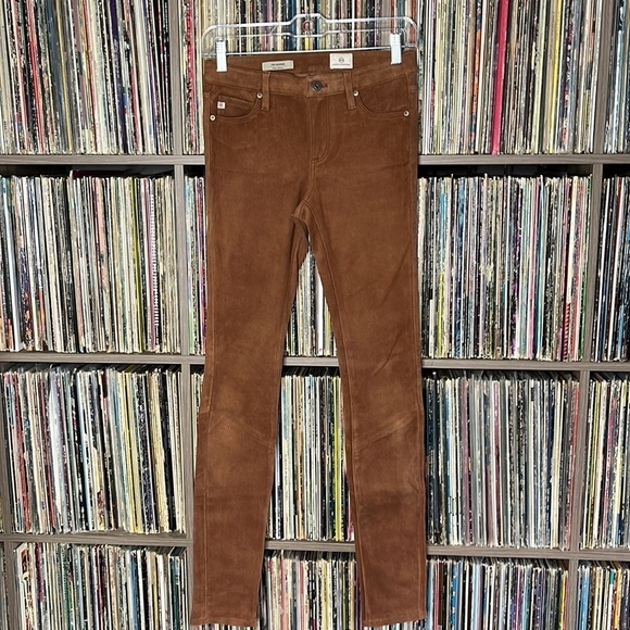 AG Adriano Goldschmied The Suede Legging Ankle Jean in 100% Lamb Leather Size 26 - Picture 4 of 11